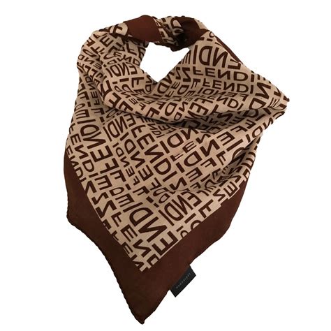 fendi brown silk scarf|fendi silk scarf price.